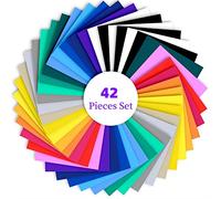 42 Feuilles Vinyle de Transfert de Chaleur, 30,5 X 25,4 cm Tissus Vinyle Thermocollant vinyle adhesif, pour thermocollant Cricut pour tissus DIY T-Shirts, vêtements, chapeaux(20 couleurs)