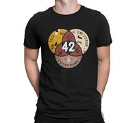 42 Life Universe and Everything Unique Tshirt The Hitchhikers Guide to The Galaxy Film Casual T Shirt Black 3XL.jpg.jpg Black XL