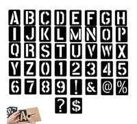 42 PCS Alphabets Numéro Pochoir lettre alphabet, 7.6 * 10cm, Modèles Réutilisables en Plastique PET pour Peinture DIY, Lettres Chiffres Symboles Stencil Créatif Décoration Artisanat École