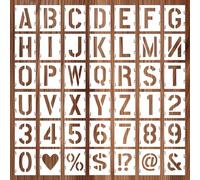 42 Pcs Alphabets Numéro Pochoirs, 10cm Plastique Réutilisable Pochoir de Lettres Pochoirs d'Artisanat de Numéros pour La Peinture Art Projects Décoration DIY