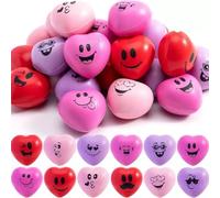 42 PCS Boules de Stress Cardiaque fête de la Saint-Valentin faveur Mini Rouge en Forme de cœur Joli soulagement de Stress Jouets Jouets pour Carnaval récompense fête de la (Herz-5cm, 42)