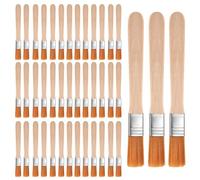 42 Pcs Petits Pinceaux Peinture, 13cm Set de Pinceaux Plats Avec Manche en Bois, 12 mm Largeur Pour Bricolage, Murale, Acrylique, Vernis, Colle