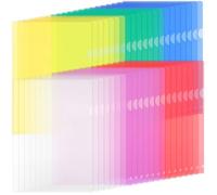 42 Pcs Pochette Plastique A4 -Chemises à coin Pochette Document -6 Couleurs -31x 22cm-pour Ranger et Classer Papiers, Documents,