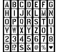 42 Pcs Pochoir Lettre Alphabet,5cm Réutilisable Pochoir Lettre,DIY Pochoir Chiffre Letter Stencil,Modèle de Dessin pour Enfant Peinture Apprentissage,l'Écriture de Bricolage,Art Décoration