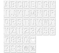42 Pcs Pochoirs Alphabet Lettres et Chiffres, 13 cm Alphabets Numéro Pochoirs, Pochoir Plastique Lettre Chiffre Réutilisables, Modèles de Chiffre Imbriqués pour Dessin, Bricolage, Peinture de Panneaux