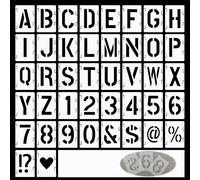 42 Pièces Alphabets Numéro Pochoir，Pochoirs Réutilisables en Plastique pour Lettres Pochoir Lettre Alphabet Chiffres et Dessin Alphabet Chiffrede Pochoirs Chiffrede Lettres d'Artisanat de Numéros