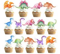 42 Pièces Dinosaure Gâteau Topper, 7 Modèles Cake Topper pour Enfants, Decoration Gateau Dinosaure pour Anniversaire Baby Shower Dinosaur Décoration de Partie Fournitures