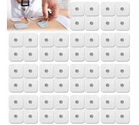 42 Pièces Électrodes Gel Autocollantes 50 x 50 mm pour Appareils EMS et TENS et Sanitas, Pads de Remplacement avec Connecteur 3,5 mm pour Stimulation Musculaire et Soulagement de la Douleur