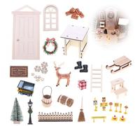 42 Pièces Kit Porte Lutin de Noël,Accessoires Lutin farceur,Les lutins farceurs Accessoires avec des véhicules Mobiles,Lutin de Noel Accessoires avec Couronne de Noel, Mini Sapin de Noel(Tombereau)