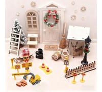 42 Pièces Kit Porte Lutin de Noël,Accessoires Lutin farceur,Les lutins farceurs Accessoires avec des véhicules Mobiles,Lutin de Noel Accessoires avec Couronne de Noel, Mini Sapin de Noel(Emballeur)