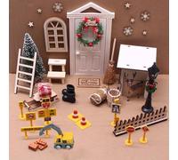 42 Pièces Kit Porte Lutin de Noël,Accessoires Lutin farceur,Les lutins farceurs Accessoires avec des véhicules Mobiles,Lutin de Noel Accessoires avec Couronne de Noel, Mini Sapin de Noel(Percer)