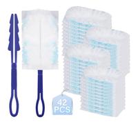 42 Pièces Plumeau Poussiere pour Swiffer avec 1 poignée Recharge Duster Pack, Balai Recharge Pack Poils d'animaux, poussière, saleté, vadrouille électrostatique pour la Maison, l'école