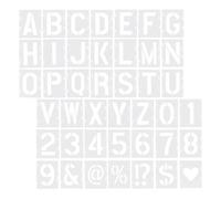 42 Pièces Pochoirs à Dessiner Lettres et Chiffres, Kit Interlock | PET Blanc Réutilisable, Usage Créatif pour Murs et Panneaux, Facile à Nettoyer, Artistes et Bricoleurs