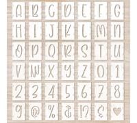 42 Pièces Pochoirs de Lettre 1 Pouce Artisanat Chiffre Lettre Symbole Pochoir Réutilisable Peinture Pochoir pour Mur Peinture Jet d'encre Panneau en Bois Art Mural DIY