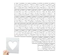 42 Pièces Pochoirs Lettres et Chiffres, 12.7cm/5 inch Pochoir Lettre Alphabet Grand Format, Pochoir Chiffre,Alphabets Numéro Pochoirs,Réutilisables,pour Dessin Artistique Artisanat Bricolage Écriture
