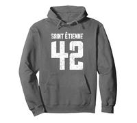 42 Saint Étienne - Design avec Une Touche française Sweat à Capuche, Unisexe pour Adultes, Asphalte, L