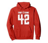 42 Saint Étienne - Design avec Une Touche française Sweat à Capuche, Unisexe pour Adultes, Rouge, XXL