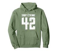 42 Saint Étienne - Design avec Une Touche française Sweat à Capuche, Unisexe pour Adultes, Vert Sauge, S