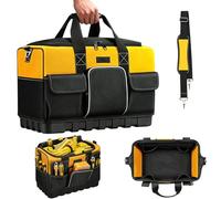 42 x 22 x 30cm Sac à Outils, Sac Électricien, Sacs Porte-Outils Multicompartiments, Base Rigide et Résistante à l'Eau avec Bandoulière Solide, pour Réparateur, Électricien, Charpentier