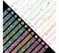 420 Feuilles de Papier Origami Lumineuses en Forme d'Étoiles - Papier de Pliage Lumineux avec Thème des 12 Signes Astrologiques, Idéal pour Création DIY, Décoration de Chambre, Fêtes et Cadeaux