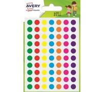 Avery – Sachet 420 pastilles autocollantes, couleurs assorties, diamètre 8 mm