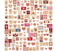 420 PCS Autocollants Kraft de la Saint-Valentin, Étiquettes de décoration adhésives d'amour vibrantes, Utilisés pour les couples, la Saint-Valentin, les cadeaux, les décors de scrapbook (15 feuilles)