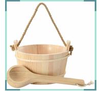 42023675 Seau de Sauna 2 pcs Marron Bois de pin massif et chanvre