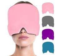 420g Masque Anti Migraine Froid Couche Double Masque, Bonnet Gel Réutilisable Soulagement Maux de Tête et Migraines, Compresse pour Sinus Yeux Gonflés et Tension (Rose)
