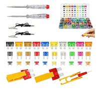 420pcs Boxed Mini Small and Medium-Sized Fuse Pack, Automotive Fuses Plus 2 Sets of Test Pens