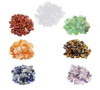 420PCS Pack 7 Couleurs Chakra Chip Perles De Pierre Irrégulière Multicolore Pierres Précieuses Lâche Cristal Guérison Chakra Rocks Avec Trou Pour La Fabrication De Bijoux Bricolage Artisanat 5-8mm