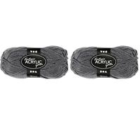 421720 50 g 80 m Gris - Double Fil de laine à tricoter en acrylique (Lot de 2)