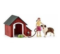 Schleich – Coffret Niche pour chien 42376 – Farm World – avec figurines