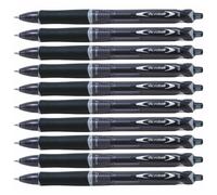 [424236-10] Pilot Lot de 10 Stylos à Bille Acroball Begreen Pointe Moyenne Noir