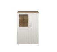 4251585544267 Vitrine abat-jour 95 x 140 cm 2 portes décor pin blanc, décor chêne.