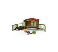 Schleich Set Clapier à lapins 42728 – 3 lapins, 17 pièces, accessoires – Dès 3 ans