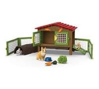 Schleich Set Clapier à lapins 42728 – 3 lapins, 17 pièces, accessoires – Dès 3 ans