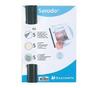 EXACOMPTA Kit de reliure manuelle pour 5 dossiers SERODO Noir coloris ivoire/transp