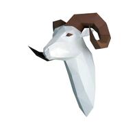 42cm Bighorn 3D Paper Model Animal Goat Origami Papercraft Room Hanging Decoration DIY Wall Ornament Handmade