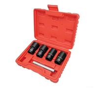 42CrMo Lot de 2 extracteurs d'écrous en acier pour boulons rouillés Rouge | Supprime les écrous rayés, rouillés et endommagés ; entraînement carré de 1,3 cm ; s'adapte aux cliquets et barres de