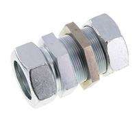 42L Acier zingué Raccord de coupe droit Cloison 160 bar ISO 8434-1