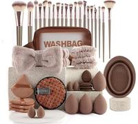 42outils de maquillage，Make Up Brush Set, Soft Portable Cosmetic Kit, Professional Foundation Beauty Tools, Pink Beauty Brushes, Artist Haves for Women and Girls, Multicolor,Nouveau modèle