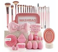 42outils de maquillage,Make Up Brush Set, Soft Portable Cosmetic Kit, Professional Foundation Beauty Tools, Pink Beauty Brushes, Artist Haves for Women and Girls, Multicolor