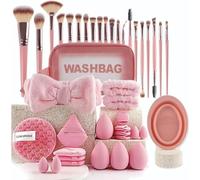 42outils de maquillage，Make Up Brush Set, Soft Portable Cosmetic Kit, Professional Foundation Beauty Tools, Pink Beauty Brushes, Artist Haves for Women and Girls, Multicolor,Nouveau modèle