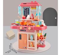 42pcs Kitchen Playset Pretend Play Toys Set De Cuisine Avec Effet Sonore Leger,Rose