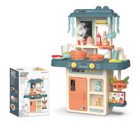 42pcs Kitchen Playset Pretend Play Toys Set De Cuisine Avec Effet Sonore Leger,Vert