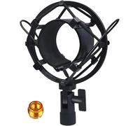 43-47Mm Microphone Mont Shock Avec Double Pop Pop Filtre & Adaptateur À Vis, Réglable Anti Vibration Haute Isolation Métal Micro Mount Clip De Support Pour Le Diamètre De 43-47Mm Microphone
