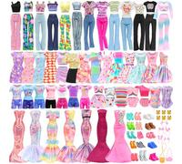 43 Pcs Vêtement & Accessoires de Poupée de 11,5 Pouces 2 Mermaid Robes 5 Tops 5 Pantalons Habits 5 Robes Chics 3 Maillots de Bain 15 Chaussures 13 Accessoire de Poupées 30cm