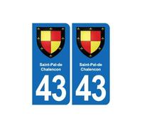 43 Saint-Pal-de-Chalencon blason autocollant plaque immatriculation ville - Angles : droits