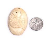 43 x 55 mm Large Big Blanc crème Animal s'embrassant Tortue sculpté en forme d'os cabochon Perles pour fabrication de bijoux 1 pcs, Pierre, 26x38mm Cream White, 26x38mm