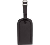 Alassio Étiquette de bagage JSA en cuir, emplacement d'adresse dissimulé, 11,5 × 6,5 cm, noir